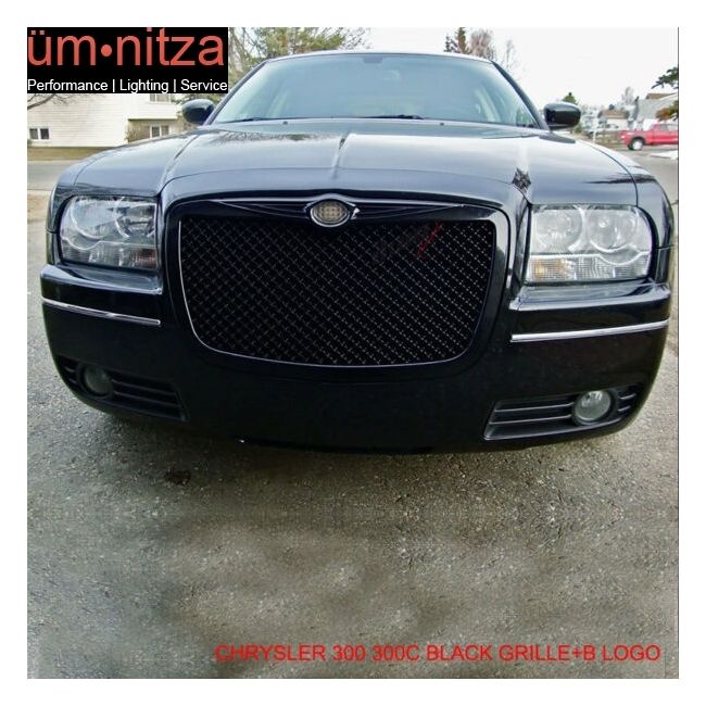 Fits 04-10 Chrysler 300 300C Black Mesh Diamond Front Hood Grill