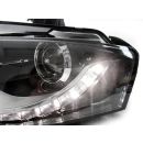 For 09-12 Audi A4 B8 [Infinity Black] Projector Headlight DRL LED Light Bar  Euro