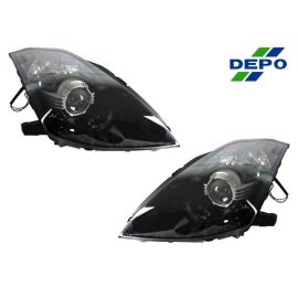2003-2009 Nissan 350Z Z33 Facelift Style JDM Black DEPO D2S Bi-Xenon LED Projector Headlight