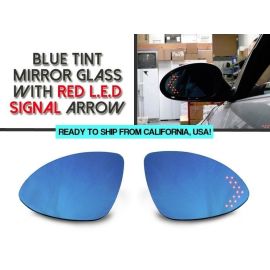 2011-2014 Porsche Cayenne 958 Red Arrow LED Blue Glass Side Mirrors Upgrade