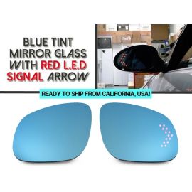 2003-2007 Porsche Cayenne 955 Red Arrow LED Blue Glass Side Mirrors Upgrade