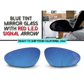 1998-2004 Porsche 911 Carerra 996 Chassis Red Arrow LED Blue Glass Side Mirrors Upgrade