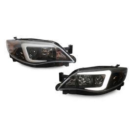 2008-2011 Subaru Impreza / 2008-2014 Impreza WRX White "C" LED Light Bar Projector Headlight For Stock Halogen Model