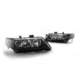 04-08 Acura TSX JDM Style Projector Headlights - Black w/ Smoke Reflector