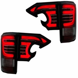 2015-2017 FORD F150 Black LED Taillights w/ Red Tube Bar