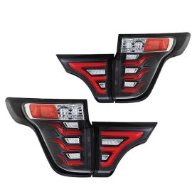 11-15 FORD Explorer LED Taillights w/ LED Light Tube - Clear/Black/Red DOT SAE