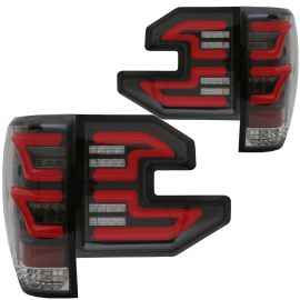 2008 2009 2010 2011 2012 2013 2014 Ford F150 Truck Black/Red LED Taillights 4pc 