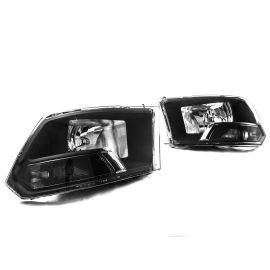 PREMIUM Quality 2009-2016 Dodge Ram 1500/2500/3500 Black Headlights Headlamps