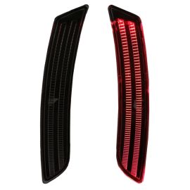 2014-2017 Cadillac CTS Front Bumper LED Side Marker Light - Clear/Black/Red
