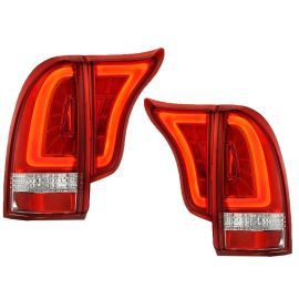 Torcia LED Tail Lights w/ Red Lens Chrome Housing For 05-15 Toyota Tacoma
