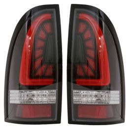 2005-15 Toyota Tacoma LED Light Bar Taillights  - Clear/Black/Red DOT SAE