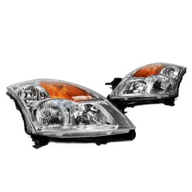 07-09 Nissan Altima Sedan OEM Factory Style Chrome Headlights w/ Amber Reflector