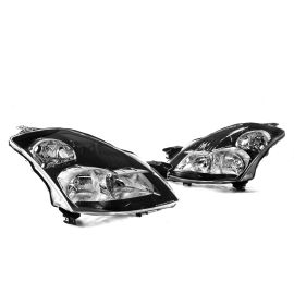 FOR 07-09 Altima Sedan Black Headlights w/ Smoke Reflector