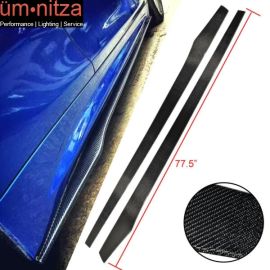 Universal Fit Most Car 77.5 Inch Side Skirts Extension Flat Bottom Line Carbon