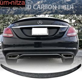 Fits 15-21 Benz W205 C Class Sedan AMG Style Forged Carbon Fiber Trunk Spoiler