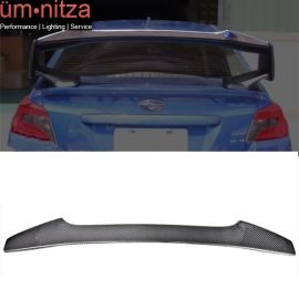 Fit 15-19 Subaru WRX STI Sedan Carbon Fiber CF Trunk Spoiler Wing Add On