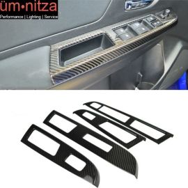 Fits 15-18 Subaru WRX STI Window Switch Panel Cover Trim 4PC - Carbon Fiber CF