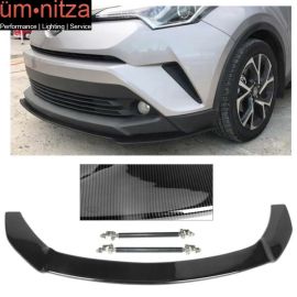 Fits 17-18 Toyota CHR Front Bumper Splitter Lip With Hardware CF Look