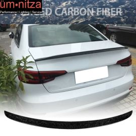 Fits 17-23 Audi A4 B9 Sedan S4 Style Rear Trunk Spoiler Wing Forged Carbon Fiber