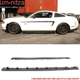 Fits 10-14 Ford Mustang Side Skirts Extension Pair Unpainted Black Left Right PU