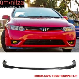Fits 06-08 Honda Civic EK Coupe 2DR SIR Style Unpainted Front Bumper Lip Spoiler