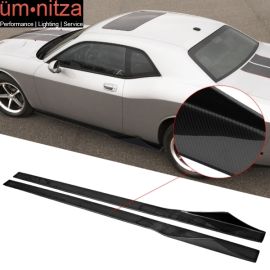 Fits 08-14 Challenger 81 Inches Side Skirts Extension Splitter Carbon Fiber CF
