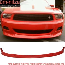 Fits 10-12 Ford Mustang V6 S Style Front Bumper Lip Painted Race Red # PQ