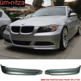 Fits 05-08 E90 3-Series OE Front Bumper Lip PP Painted Space Gray Metallic #A52