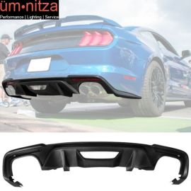 Fits 18 19 Ford Mustang S550 2-Door GT Style OE Matte Black PP Rear Diffuser