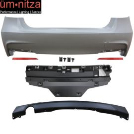 Fits 12-18 F30 3 Series MT M Sport Rear Bumper Cover Diffuser Single Outlet
