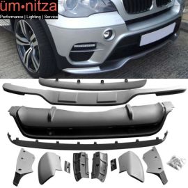 Fits 11-13 BMW X5 E70 Lci Model Front & Rear Bumper Lip Spoiler Kit 13Pcs PP