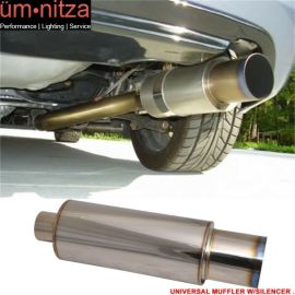 Fits 86-95 Acura Legend N1 Type Muffler Silencer Stainless Steel 4 Inch Flat Tip