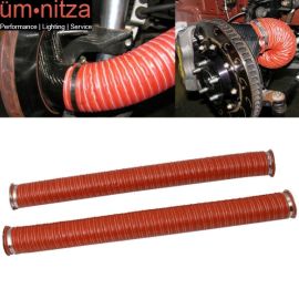 Universal Brake Cooling Dual Layer Insulation Hose With Flange 3.5 Inch 2 PC