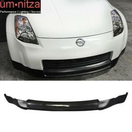 Fits 03-05 Nissan 350Z ING-S Style Front Bumper Lip Spoiler Unpainted Black PU