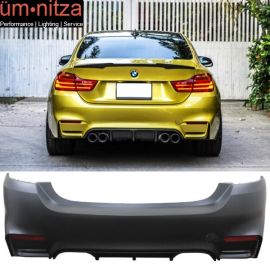 Fits 14-20 BMW F32 4 Series M4 Style Rear Bumper Conversion 2 Tips Outlet