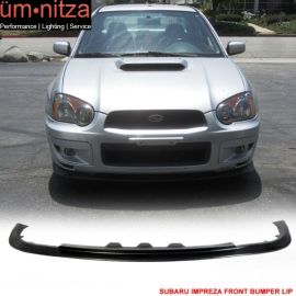 Fits 04-05 Subaru Impreza STI Style Front Bumper Lip Spoiler Unpainted Black PP