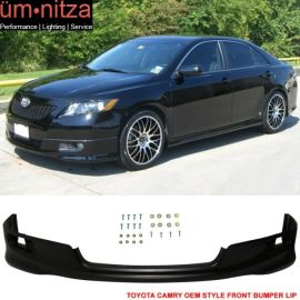 Fits 07-09 Toyota Camry Unpainted Black OE Factory SE Style Front Bumper Lip PU