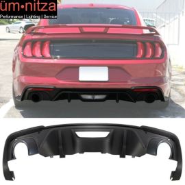 Fits 18-19 Mustang EcoBoost GT Rear Diffuser & Muffler Tip (Single Outlet Style)