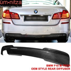 Fits 11-16 F10 Single Outlet Exhaust MT Msport OE Rear Diffuser CF