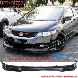 Fits 09-11 Honda Civic Coupe Mugen Style Front Bumper Lip Spoiler Unpainted PU