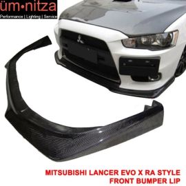 Fits 08-15 Mitsubishi Lancer Evolution EVO X 10 RA Style Front Lip CF