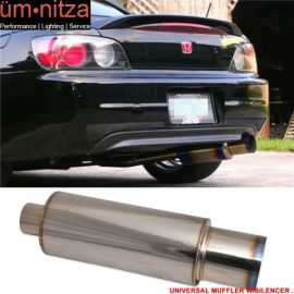Fits Maxima Stainless Steel Muffler N1 Type 4 Inch Flat Color Tip & Silencer