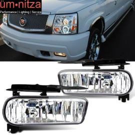 Fits 02-06 Cadillac Escalade OE Front Fog Light Lamp Foglight Clear Lens Pair