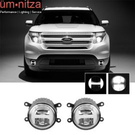 Fits 11-15 Ford Explorer 09-15 Focus LED Fog Lights Lamps Clear Lens Replacement