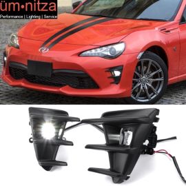 Fits 17-18 Toyota 86 OE Style Clear Glass Lens Driving Lamps Foglights Kit Black