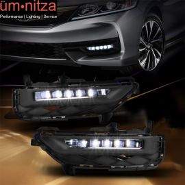 Fits 16-17 Honda Accord 2Dr Coupe Full LED Bumper Fog Lights w/Switch & Wiring