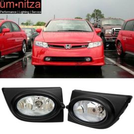 Fits 06-08 Honda Civic Sedan OE Style Clear Lens Fog Lights With Switch Pair