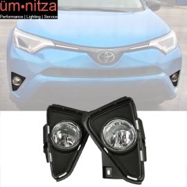 Fits 16-19 Toyota RAV4 Bumper Fog Lights Driving Lamps w/ Switch Left+Right