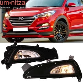 Fits 16-18 Hyundai Tucson OE Style Foglights Kit ABS Black Housing Clear Lens