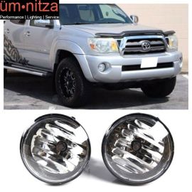 Fits 05-11 Toyota Tacoma Front Bumper Clear Fog Lights Left Right